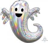 Iridescent Holographic Ghost Supershape Foil Balloon 63cm x 71cm Each