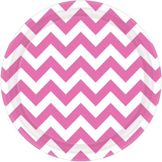 Chevron Round Paper Plates 23cm 8pk