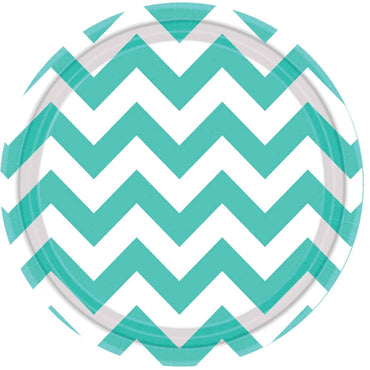 Chevron Round Paper Plates 23cm 8pk