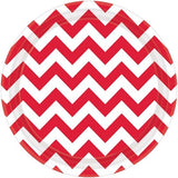 Chevron Round Paper Plates 23cm 8pk