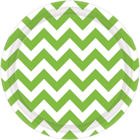 Chevron Round Paper Plates 23cm 8pk