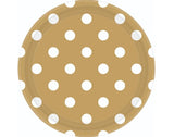 Dots Round Paper Plates 23cm 8pk