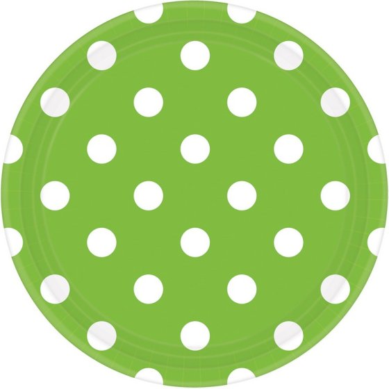 Dots Round Paper Plates 23cm 8pk