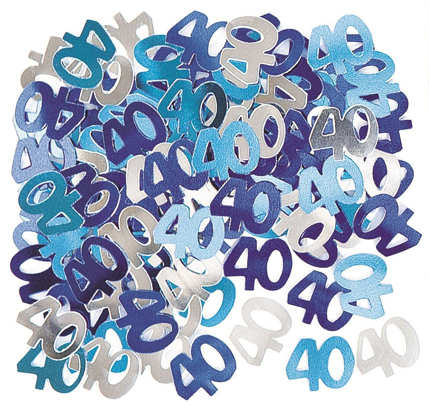 Blue Glitz 40th Birthday Confetti 14gms - Party Savers