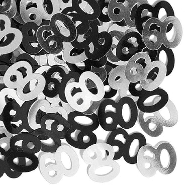 Black Glitz 60th Birthday Confetti 14gms - Party Savers