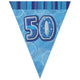 Blue Glitz 50th Flag Banner 3.65M - Party Savers