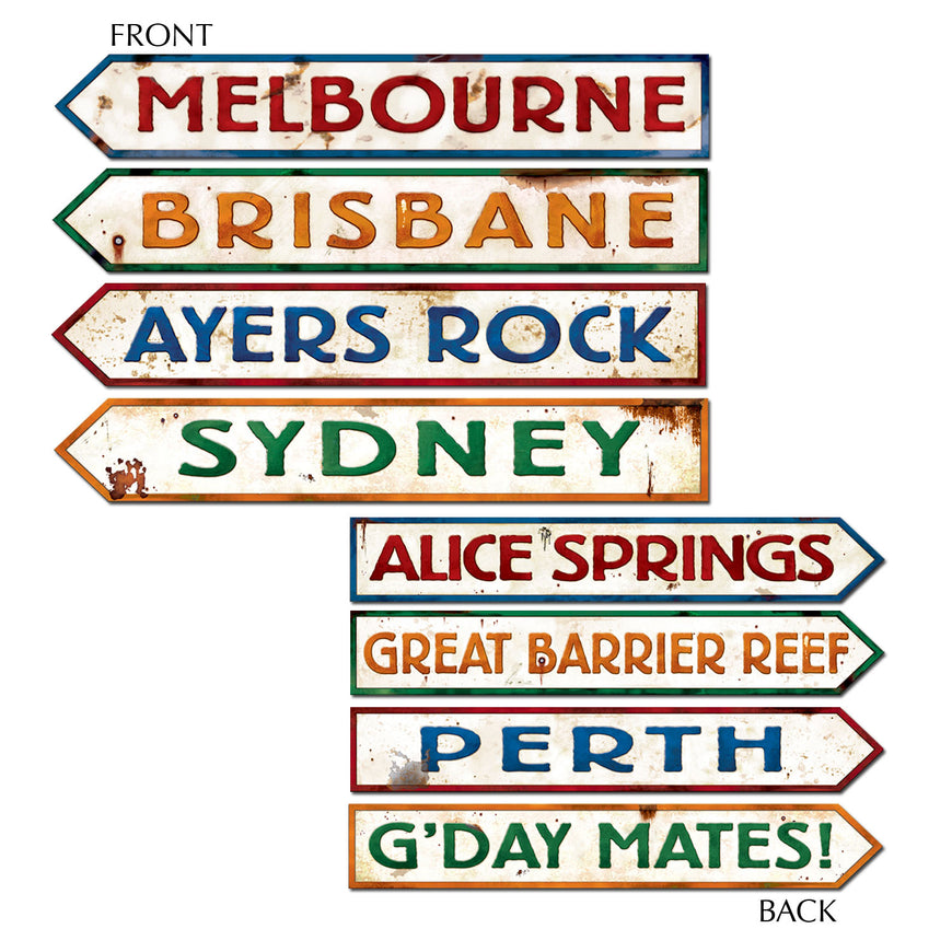 Australian Street Sign Cutouts 3.75in x 23.75in 4pk