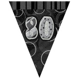 Black Glitz 80th Flag Banner 3.65m - Party Savers