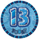 Glitz Blue Jumbo 13 Birthday Badge Each