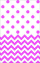 Bright Pink Chevron Plastic Tablecover 1.37m x 2.59m Each