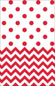 Apple Red Chevron Plastic Tablecover 1.37m x 2.59m Each