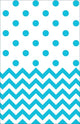 Caribbean Blue Chevron Plastic Tablecover 1.37m x 2.59m Each