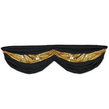 Black and Gold Fabric Bunting 5ft 10in. each - Party Savers