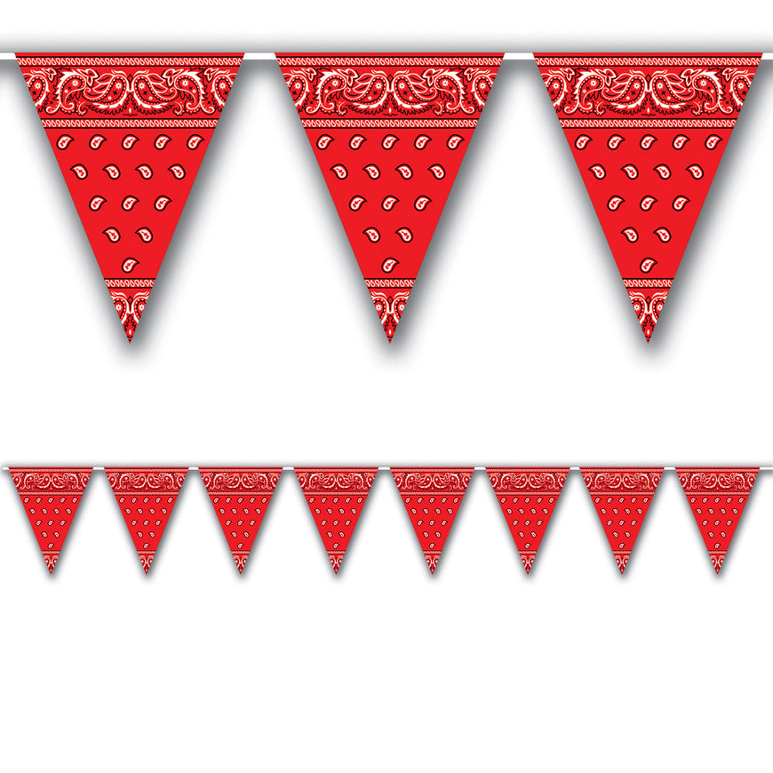 Bandana Pennant Banner 28cm x 3.65m - Party Savers