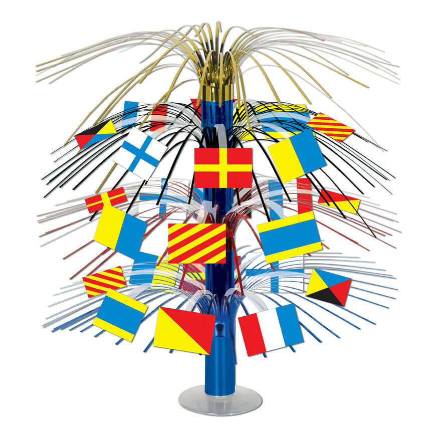 Nautical Flag Cascade Centerpiece 18in - Party Savers