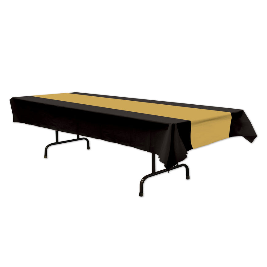 Black and Gold Tablecover 54in x 108in. each - Party Savers