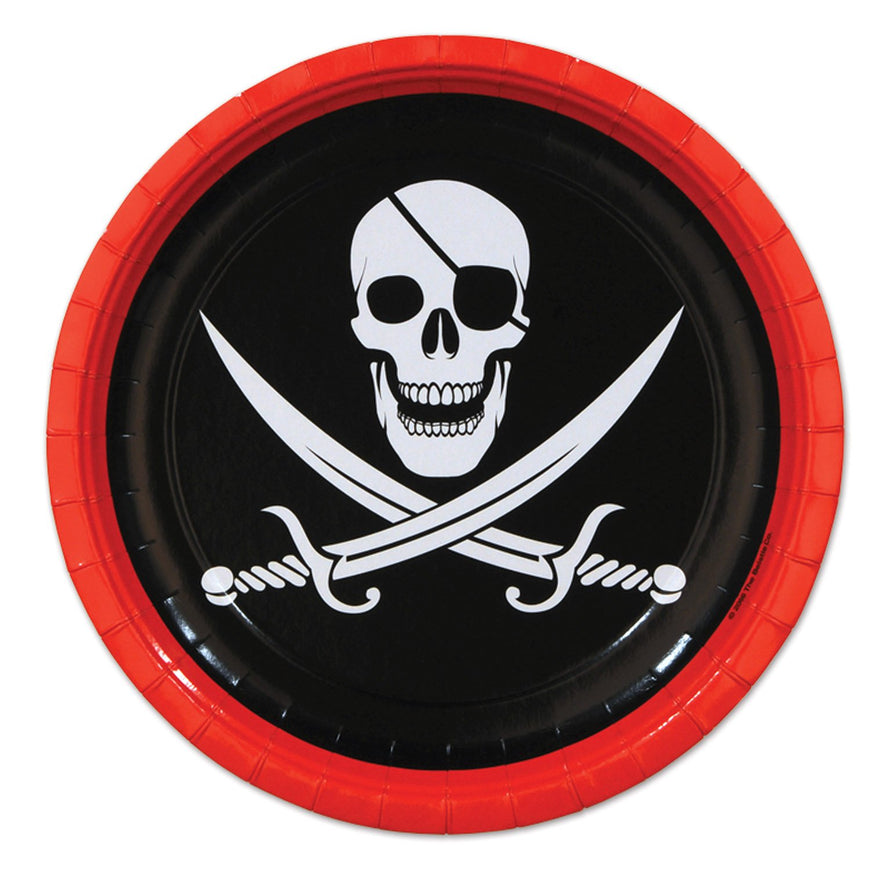 Pirate Plates 23cm 8pk - Party Savers