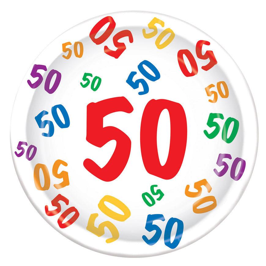 50 Plates 23cm 8pk - Party Savers