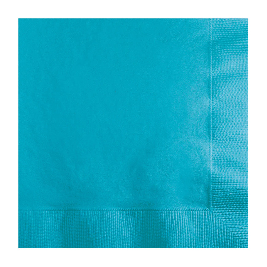 Caribbean Blue Lunch Napkins 33cm x 33cm 20pk - Party Savers