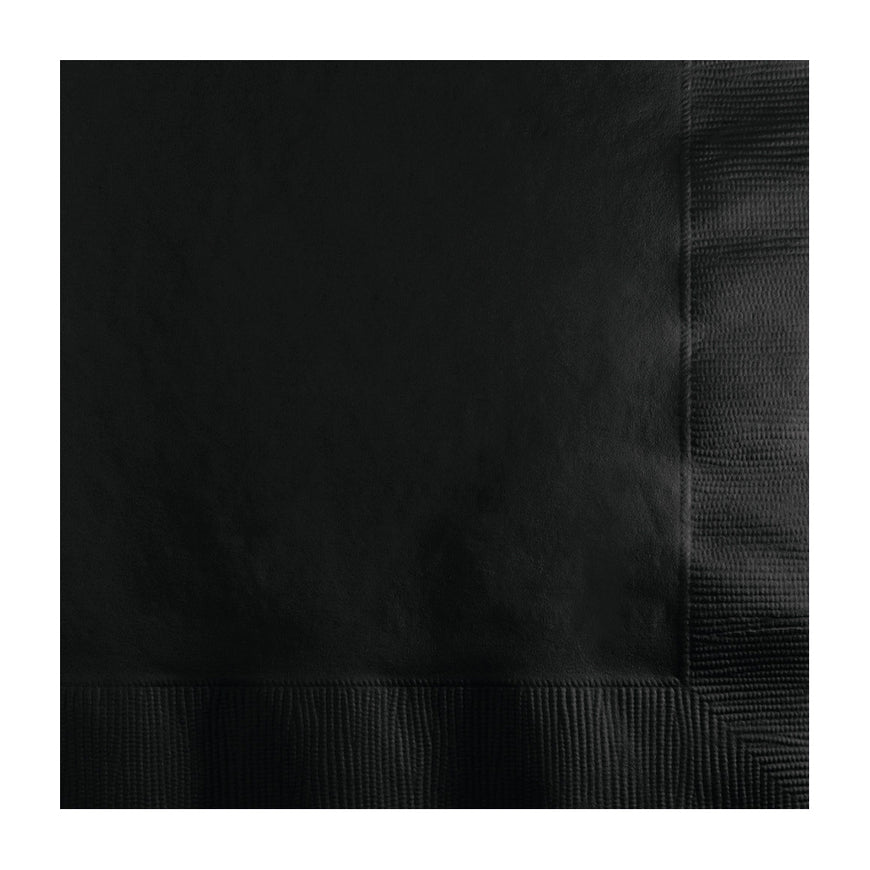 Black Lunch Napkins 33cm x 33cm 20pk - Party Savers