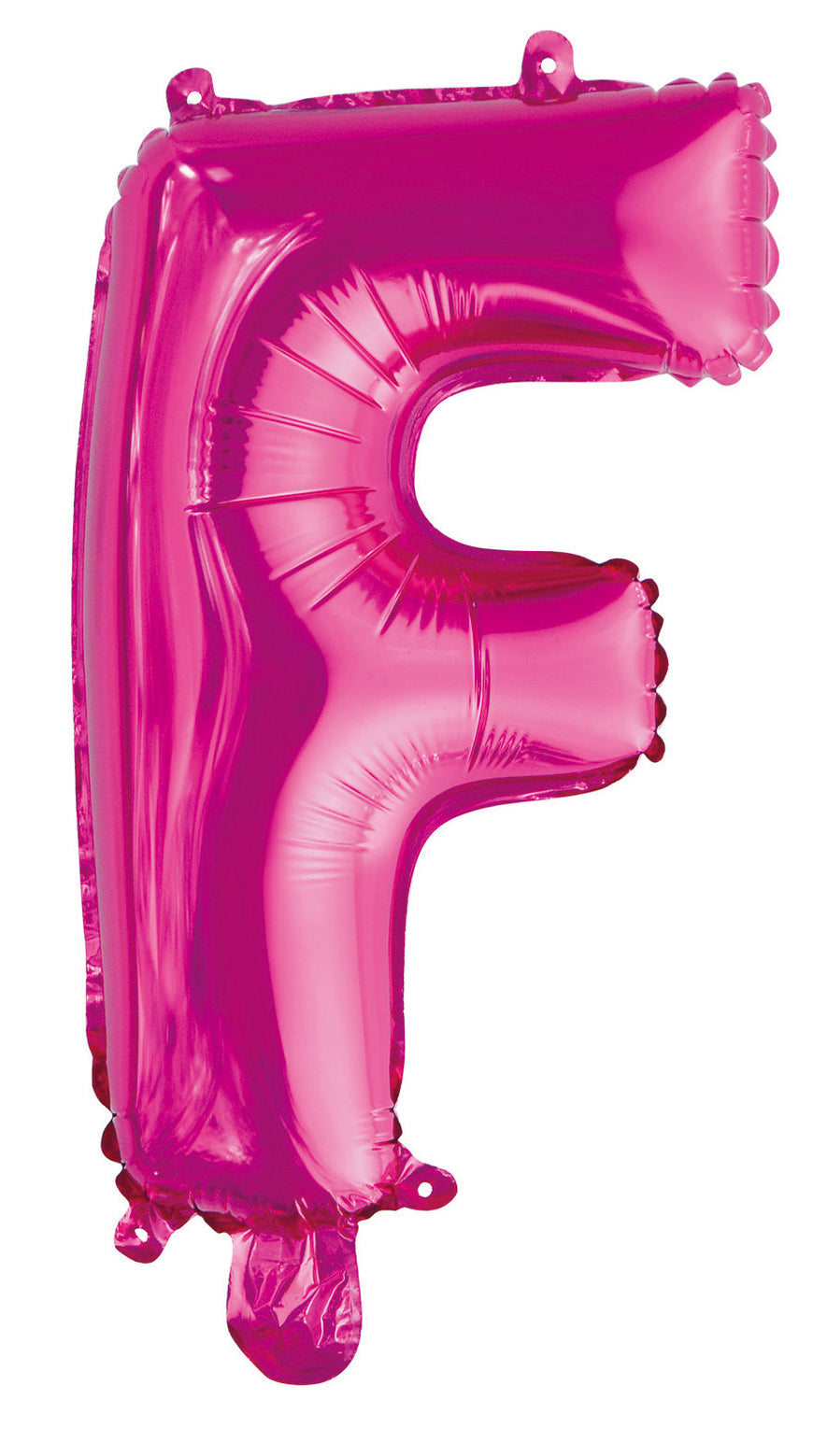 Letter F Bright Pink Foil Balloon 35cm - Party Savers