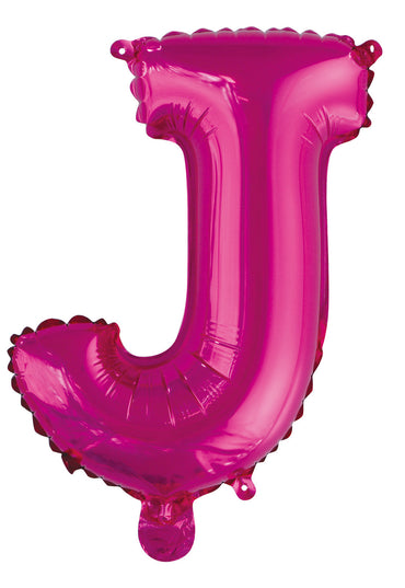 Letter J Bright Pink Foil Balloon 35cm - Party Savers