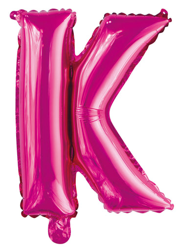 Letter K Bright Pink Foil Balloon 35cm - Party Savers