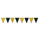 Black and Gold Pennant Banner 11in x 12ft. each - Party Savers