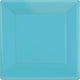 Caribbean Blue Square Paper Plates 17cm 20pk - Party Savers