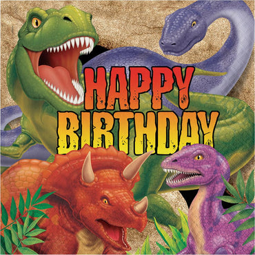 Dino Blast Happy Birthday Lunch Napkins 16pk - Party Savers