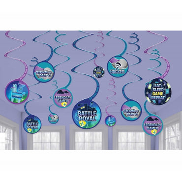 Battle Royal Spiral Hanging Swirl Decorations 12pk - Party Savers