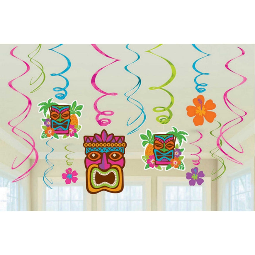 Tiki Foil Swirl Value Pack 12pk - Party Savers