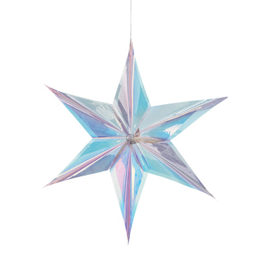 Luminous Birthday Iridescent Foil Star Hanging Decoration Each