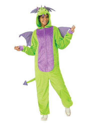 Men's Costume - Green Dragon Furry Onesie - Party Savers