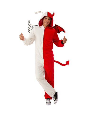 Men's Costume - Angel Or Demon Furry Onesie - Party Savers