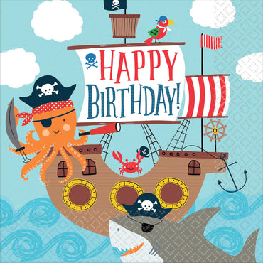 Ahoy Birthday Lunch Napkins 36pk - Party Savers