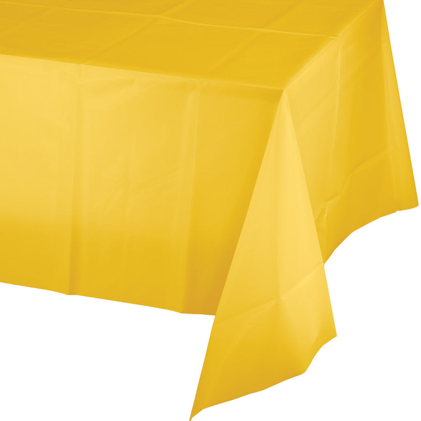 Yellow Plastic Rectangular Tablecover 137cm x 274cm - Party Savers