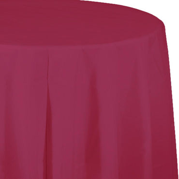 Berry Plastic Round Tablecover 213cm - Party Savers