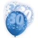 Blue Glitz 30th Birthday Latex Balloons 30cm 6pk - Party Savers