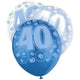 Blue Glitz 40th Birthday Latex Balloons 30cm 6pk - Party Savers