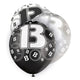 Black Glitz 13th Birthday Latex Balloons 30cm 6pk - Party Savers