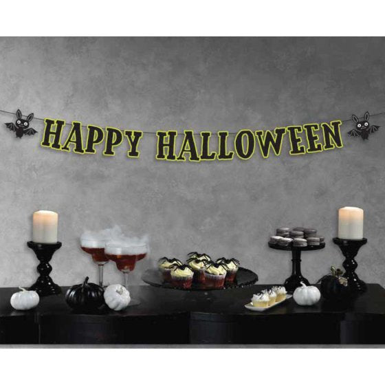 Happy Halloween & Bats Letter Banner 2m Each