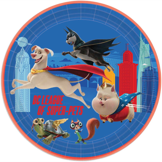 DC Super Hero Pets Paper Plates 23cm 8pk