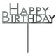 Silver Acrylic Happy Birthday Cake Topper Pick Each