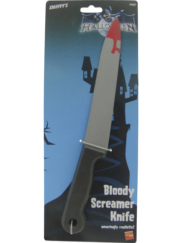 Silver Blood Stained Screamer Knife - Party Savers