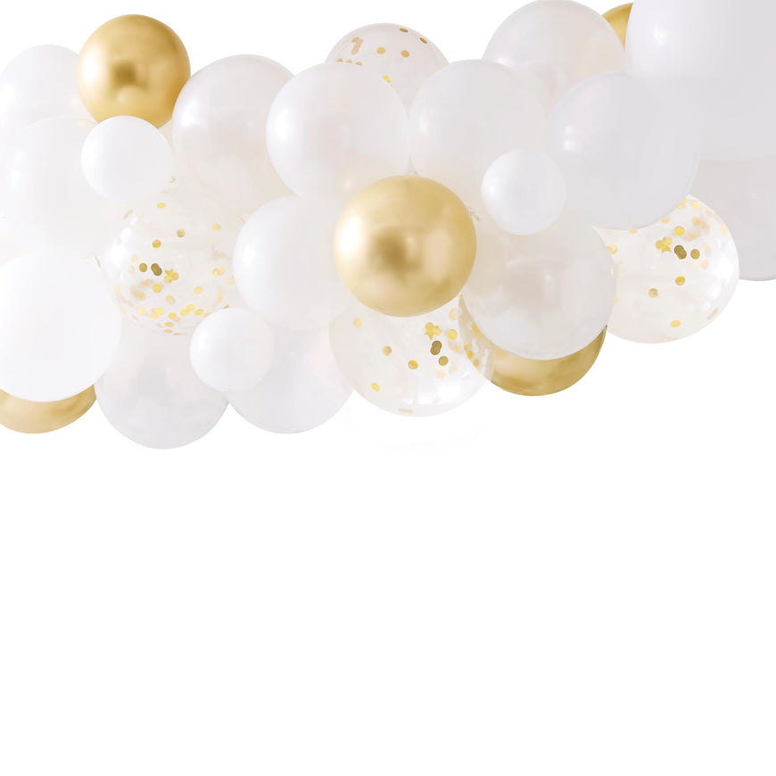 Botanical Hen Party Gold Chrome Balloon Arch With Eucalyptus Foliage 55pk