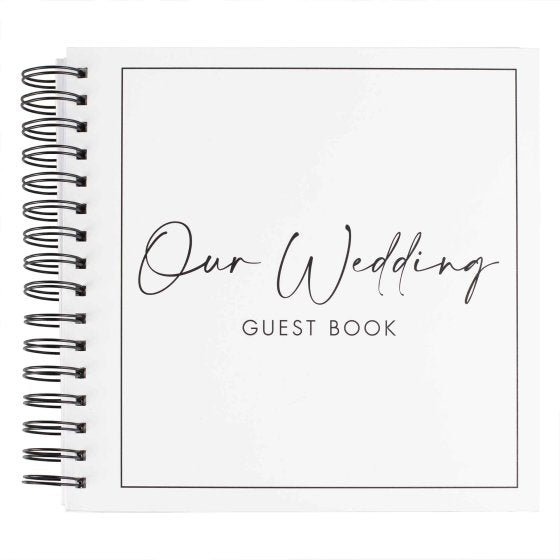 Contemporary Wedding Black & White Wedding Guest Book 21.5cm x 21.5cm Each