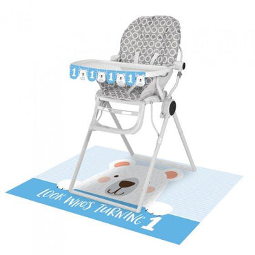 1st Birthday Bear High Chair Kit Look Who's One