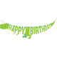 Boy Dino Party Decor Shaped Ribbon Banner Happy Birthday 15cm x 1.67m - Party Savers