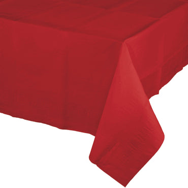 Classic Red Tablecover Tissue & Plastic Back 137cm x 274cm Each